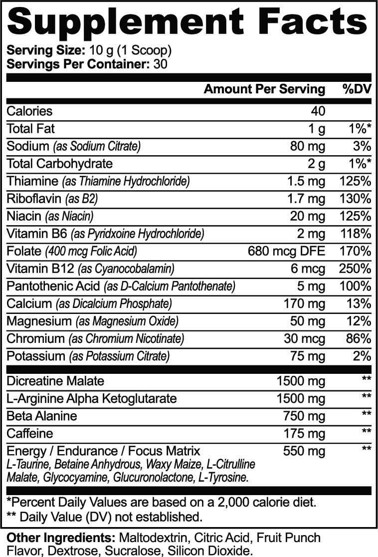 Nitric Shock Pre-Workout (Fruit Punch)