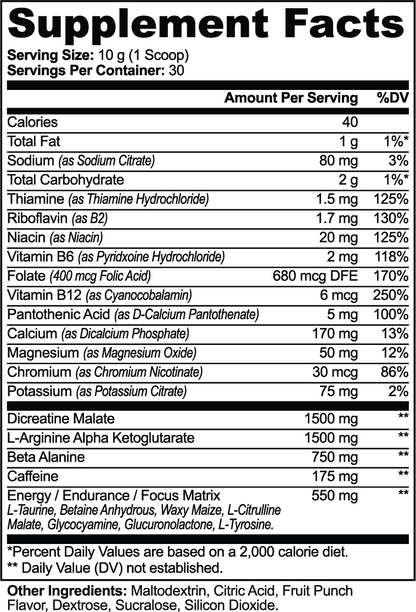 Nitric Shock Pre-Workout (Fruit Punch)