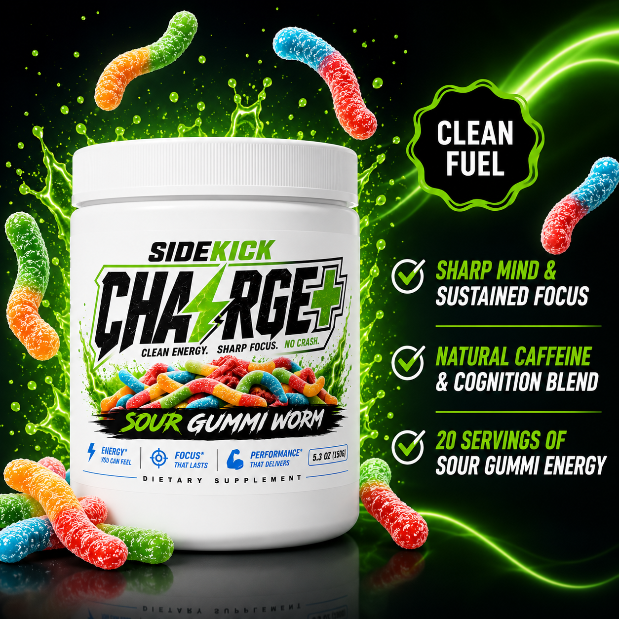 Charge+ (Sour Gummi Worm)