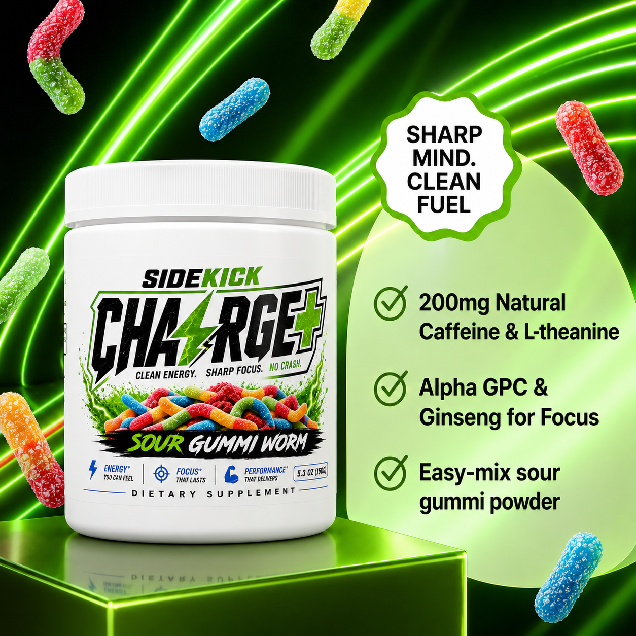 Charge+ (Sour Gummi Worm)