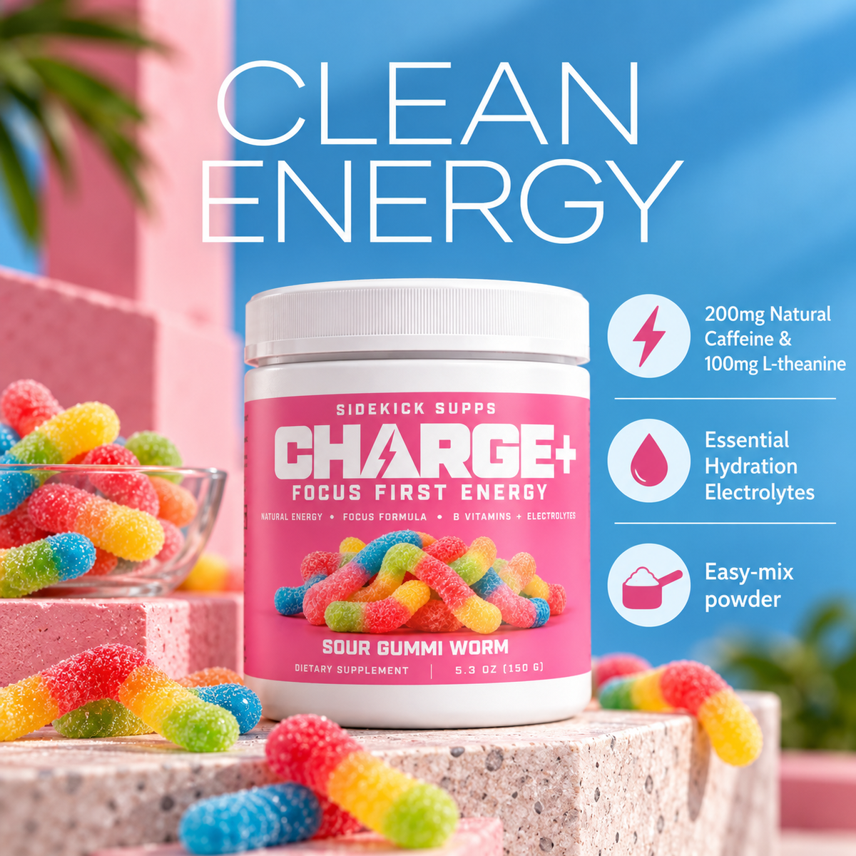 Charge+ (Sour Gummi Worm)